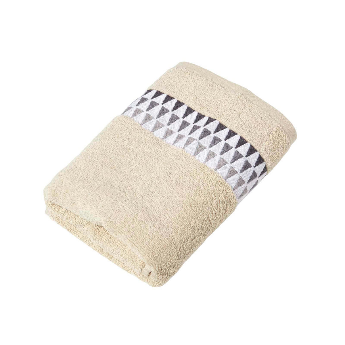 HANDTUCH Geometric beige - Beige, Textil (50/90cm) - Homescapes