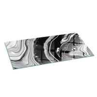 GLASPLATTE für Kamin 125x50 cm Schwarz Weiß - Multicolor, Glas (125/50/0.4cm) - ArtPrintCave