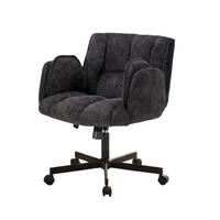 DREHSTUHL DE-40928 mit klappbaren Armlehnen und Lendenluftkissen Schwarz - Schwarz, Metall (60/86/68cm) - ComfortXL