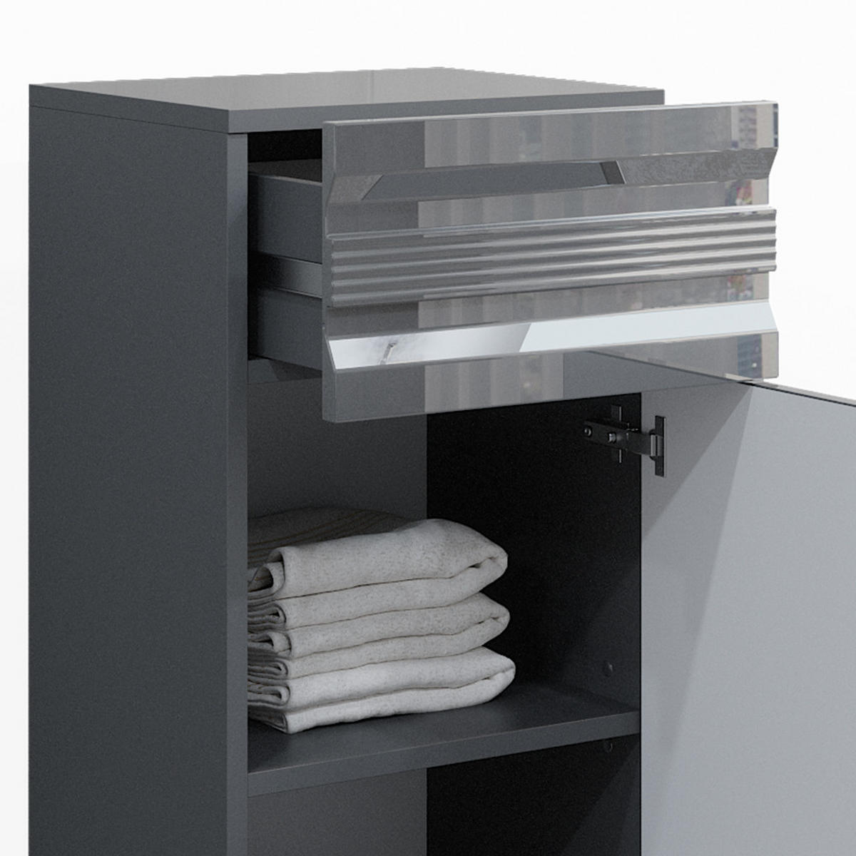 MIDISCHRANK Fredd Anthrazit 36.4 x 79 cm - Anthrazit, Holzwerkstoff (36.4/79/31cm) - Vicco