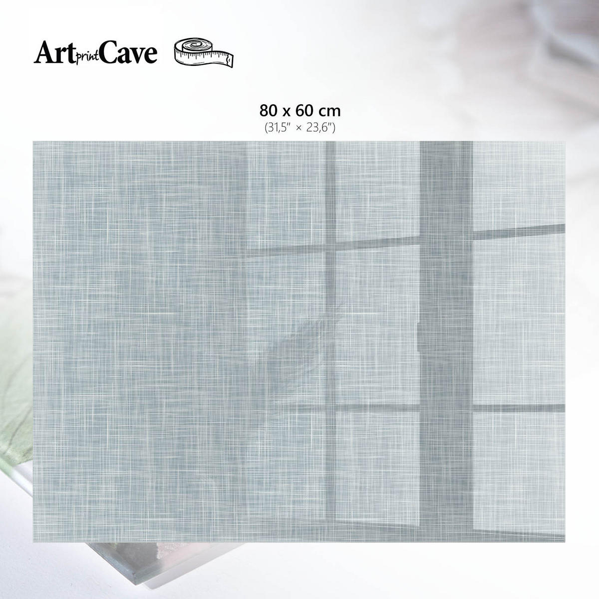 GLASPLATTE 80x60 cm – Grauer Stoff - Grau, Glas (0.4/80/60cm) - ArtPrintCave