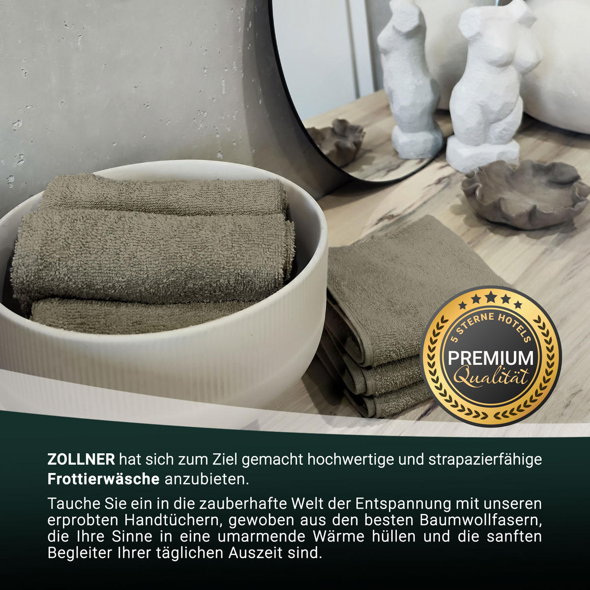 SEIFTÜCHER, 10er-Set, 30x30 cm, 100% Baumwolle, Braun - Fango, Textil (30/30cm) - Zollner