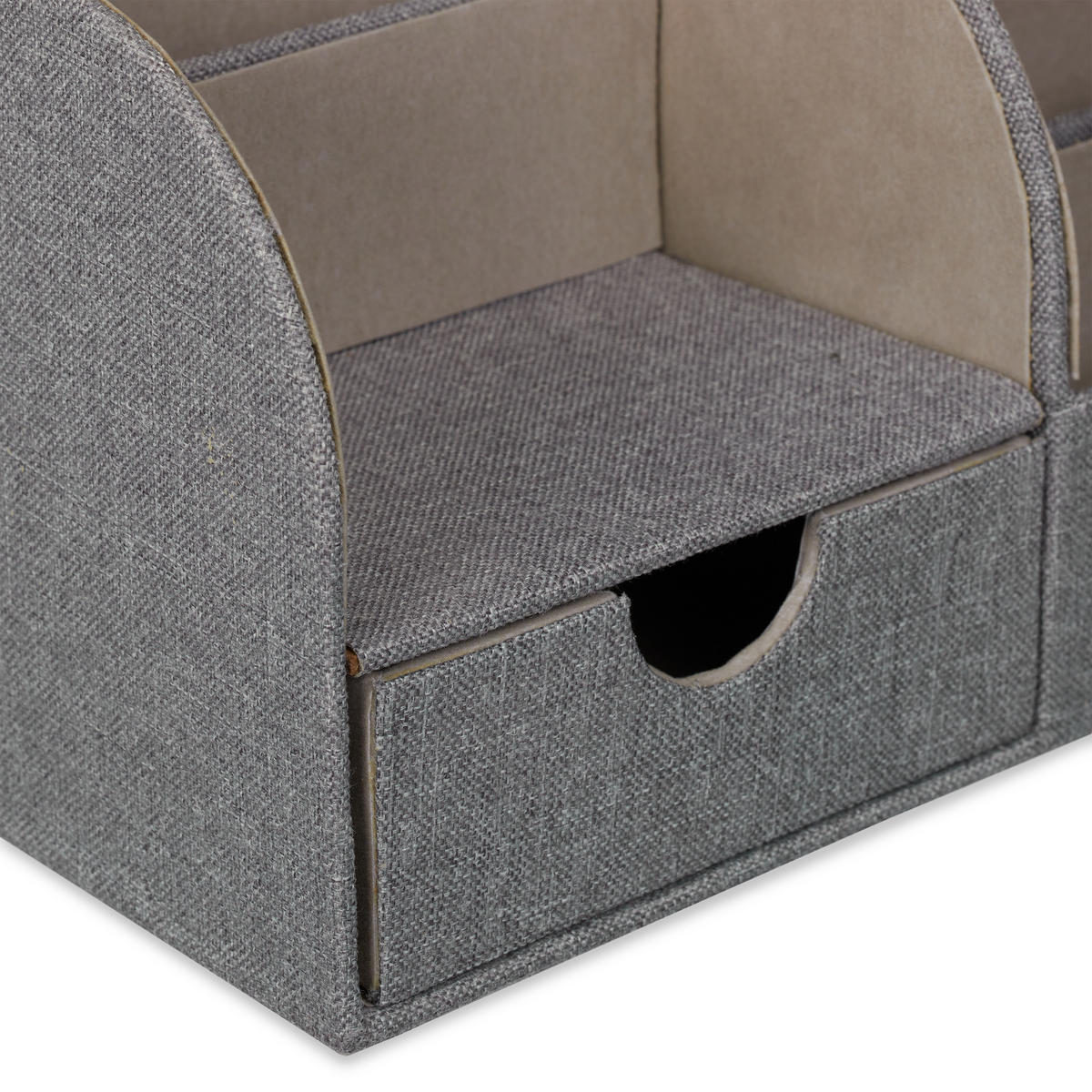 SCHREIBTISCH-ORGANIZER - Grau, Holzwerkstoff/Kunststoff (14.5/28/14.5cm) - Relaxdays