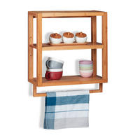 WANDREGAL - Hellbraun, Holz (52/58.5/21cm) - Relaxdays