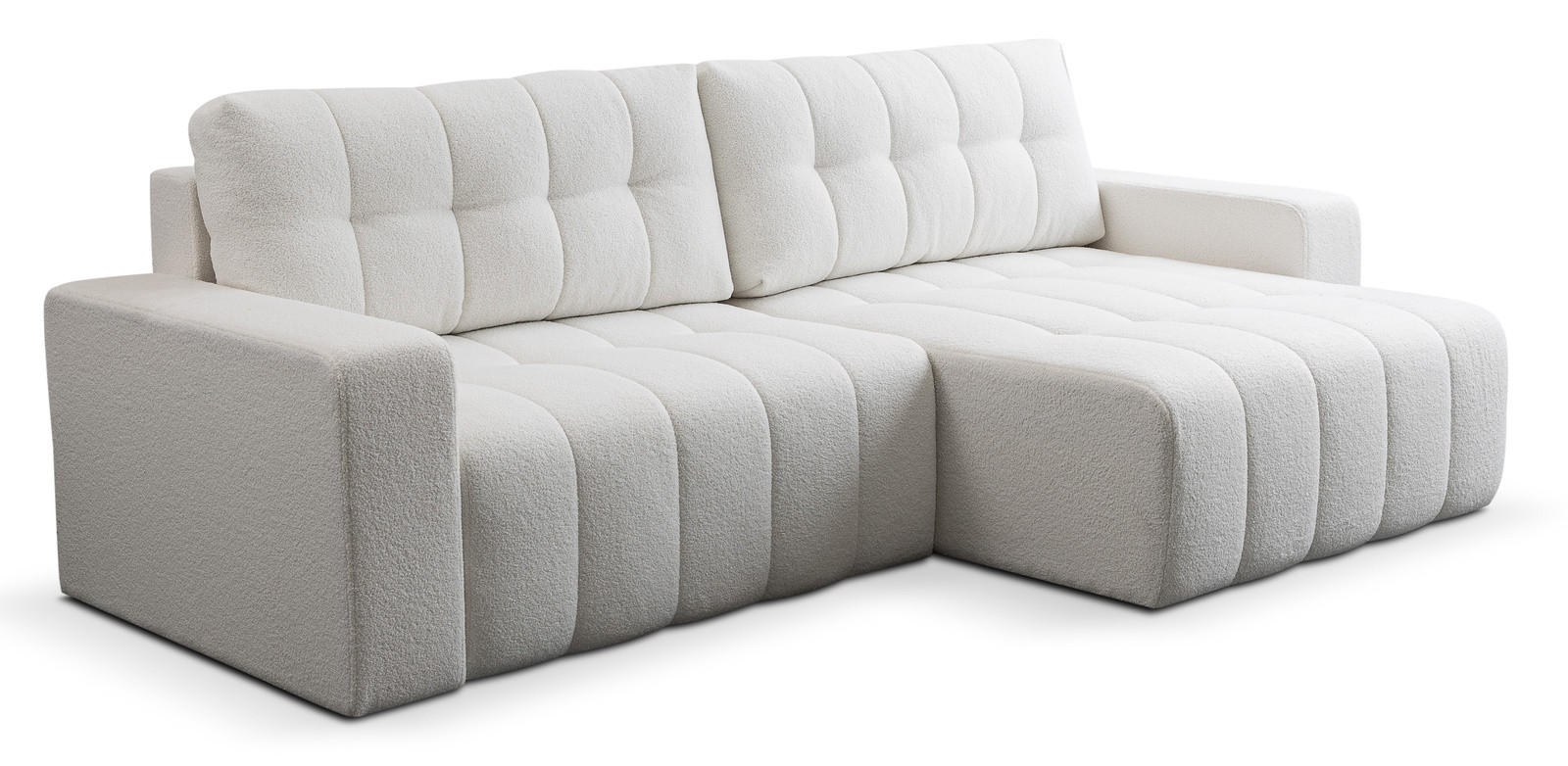 ECKSOFA Palermo mit Schlaffunktion und Bettkasten - Weiß, Holz/Holzwerkstoff (245/143cm) - Ravio