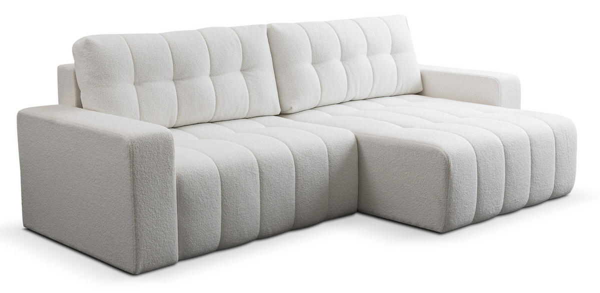 ECKSOFA Palermo mit Schlaffunktion und Bettkasten - Weiß, Holz/Holzwerkstoff (245/143cm) - Ravio