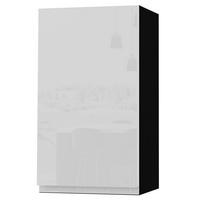 HÄNGESCHRANK Florence W2/40 Schwarz / RAL 9003 signalweiß HG 40 / 32,5 / 72cm - Türanschlag links - Weiß Hochglanz/Schwarz, Holz/Holzwerkstoff (40/72/32.5cm) - Feldmann-Wohnen