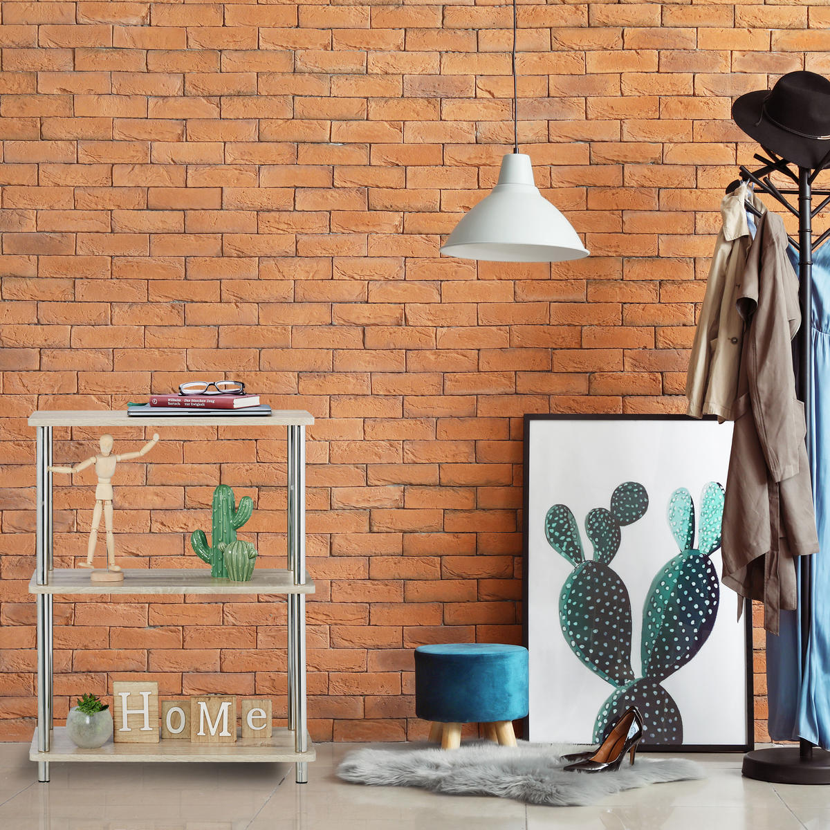 REGAL - Multicolor, Holzwerkstoff/Metall (60/76/30cm) - Relaxdays