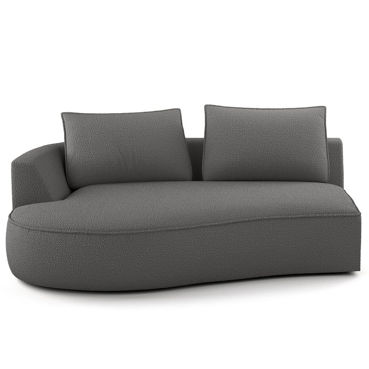 OTTOMANE - modular - Schwarz/Grau, Kunststoff/Textil (196/82/146cm) - home24