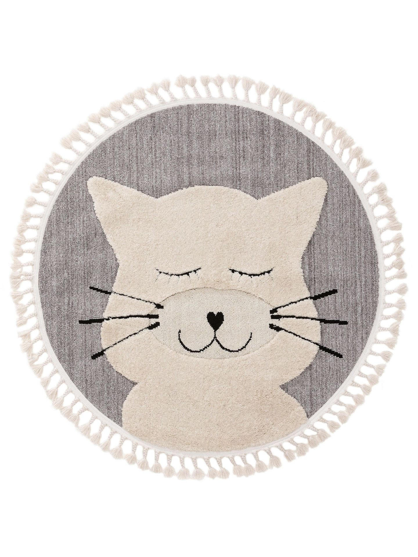 KINDERTEPPICH Momo Grau ø 120 cm rund - Grau, Textil (120/1cm) - KUNSTLOFT