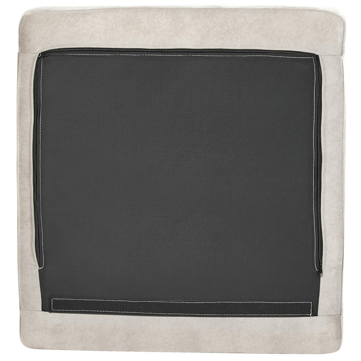 3-SITZER-ECKSOFA Samtstoff Hellgrau linksseitig Flam - Hellgrau, Textil (275/158cm) - Beliani