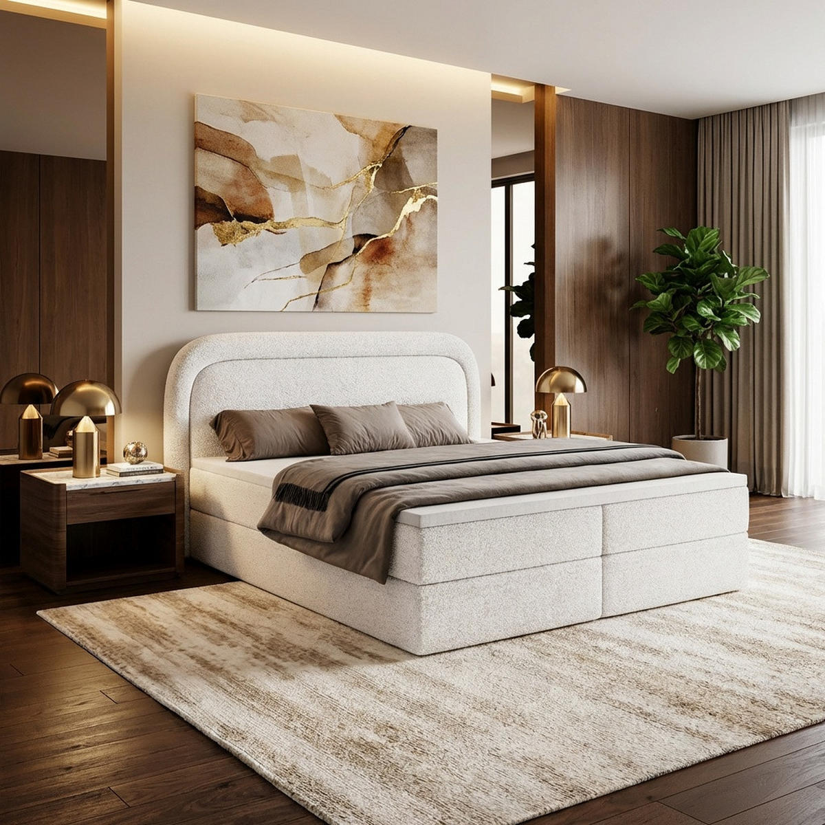 BOXBETT Bonito mit Topper Weiß 180x200 - Weiß, Textil (180/200cm) - Luxkor24