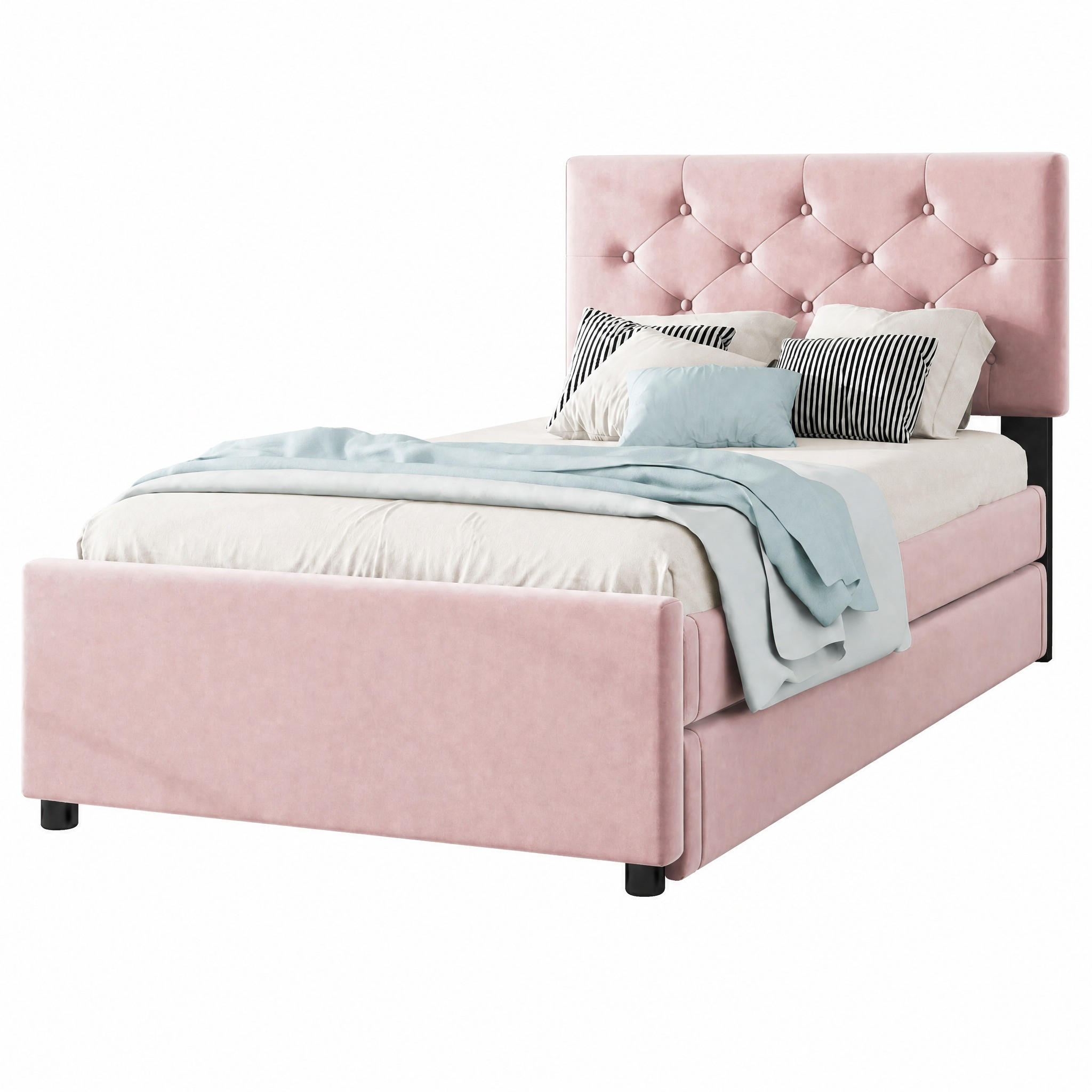 Beauniv Polsterbett Pink 90x200 cm