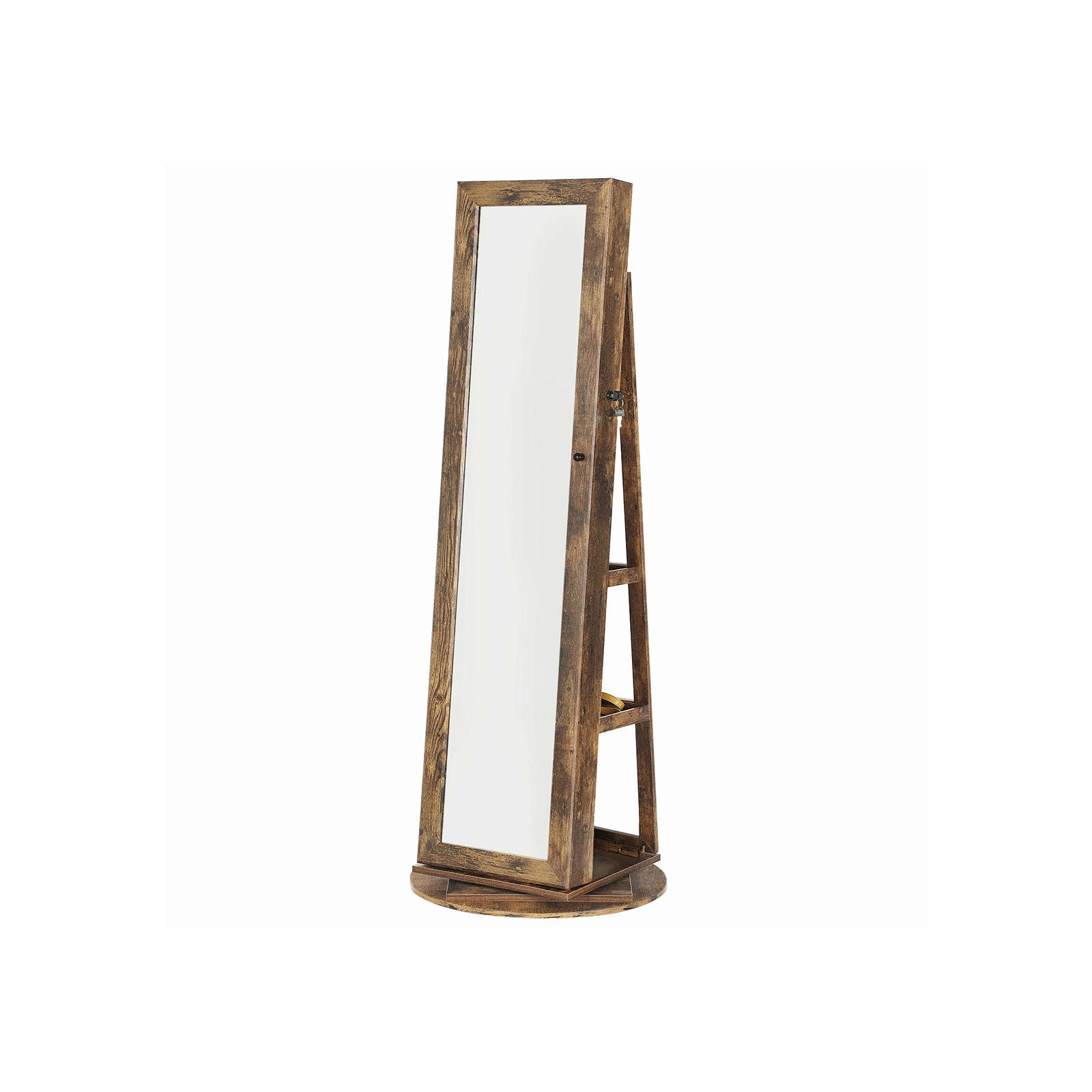 SCHMUCKSCHRANK GANZKÖRPERSPIEGEL - Braun, Holzwerkstoff (9.5/37cm) - Hansiro
