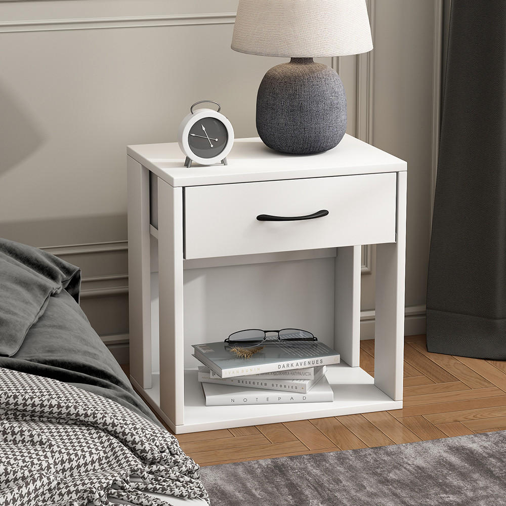 NACHTTISCH Virela Weiß 39 x 41 cm 2er Set - Weiß, Holzwerkstoff (39/41/28cm) - Vicco