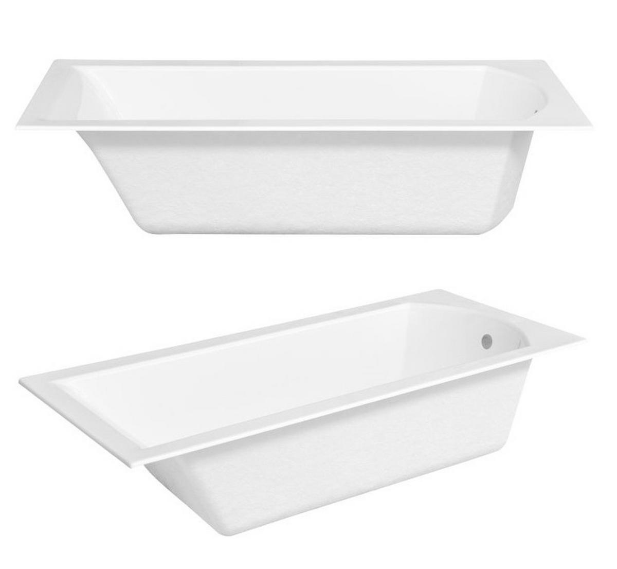 BADEWANNE Rechteck SHEA SLIM 150/70 Ablauf & Füße - Weiß, Kunststoff (70/53.5/150cm) - bad land