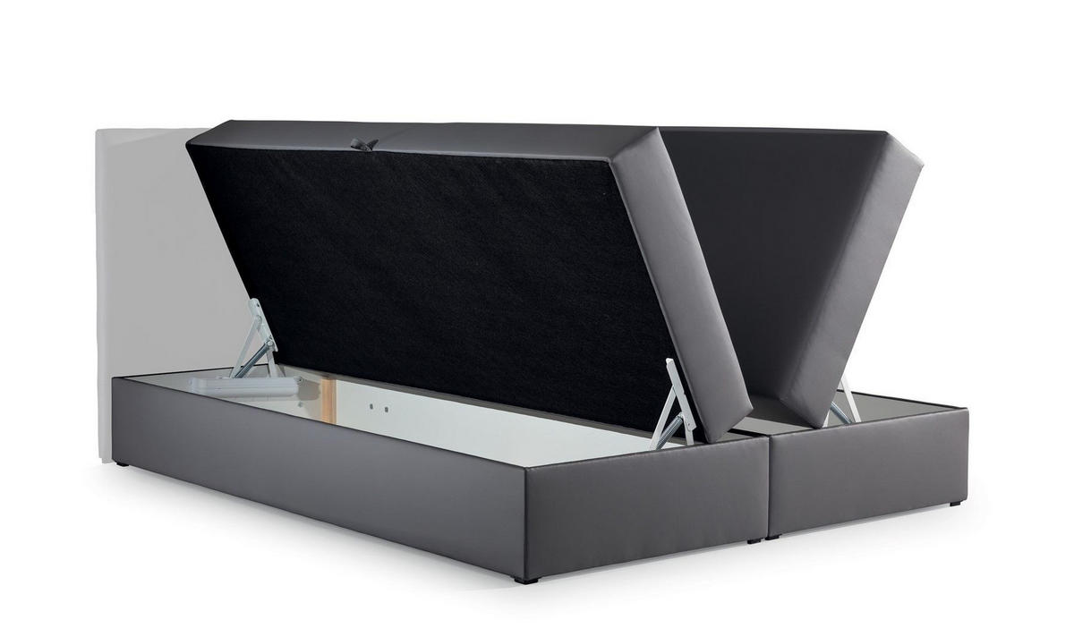 BOXBETT Kalypso überlänge Faro - Grau, Holzwerkstoff/Textil (200/220cm) - Fun Möbel
