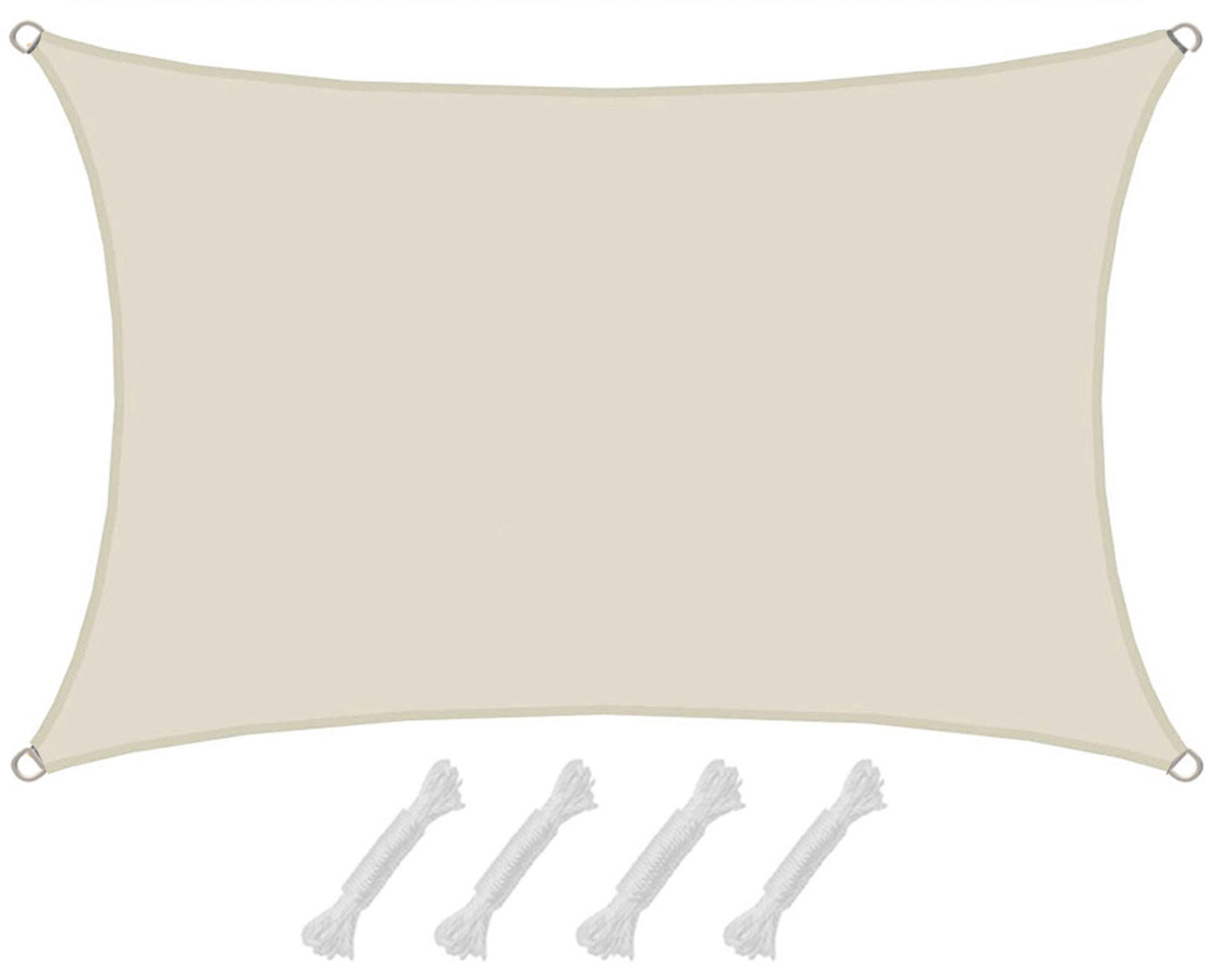 UV-SONNENSEGEL 1/2 m, Rechteckig, Wasserdicht, Beige - Beige, Kunststoff (100/200cm) - Amanka