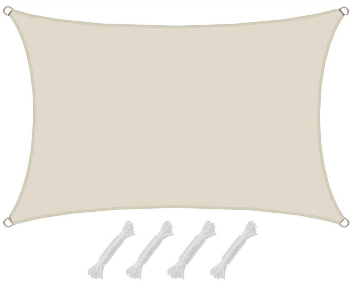 UV-SONNENSEGEL 1/2 m, Rechteckig, Wasserdicht, Beige - Beige, Kunststoff (100/200cm) - Amanka