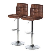 BARHOCKER - Metall / Kunstleder - Chromfarben/Braun, Kunststoff/Metall (46/97/50cm) - home24