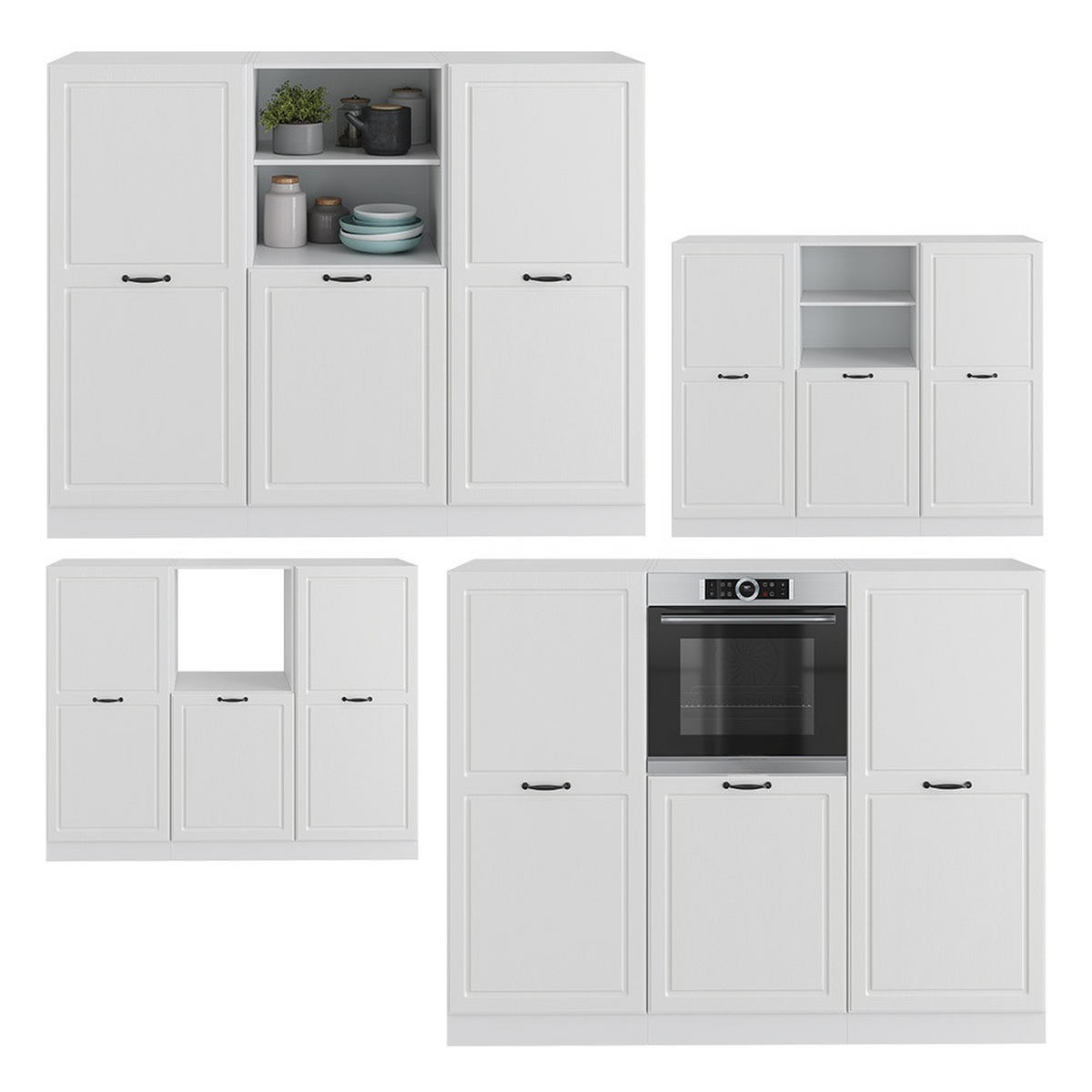 KÖKSBLOCK R-Line White Country House/Vit 180 cm utan bänkskiva - Vit, Träbaserade material (180/143/46cm) - Vicco