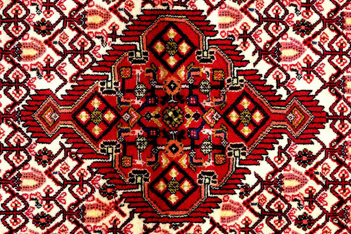 LÄUFER Orient handgeknüpft Assadabad Beige, Rot 189/81 cm Schurwolle - Beige/Rot, Textil (81/189cm) - Looma