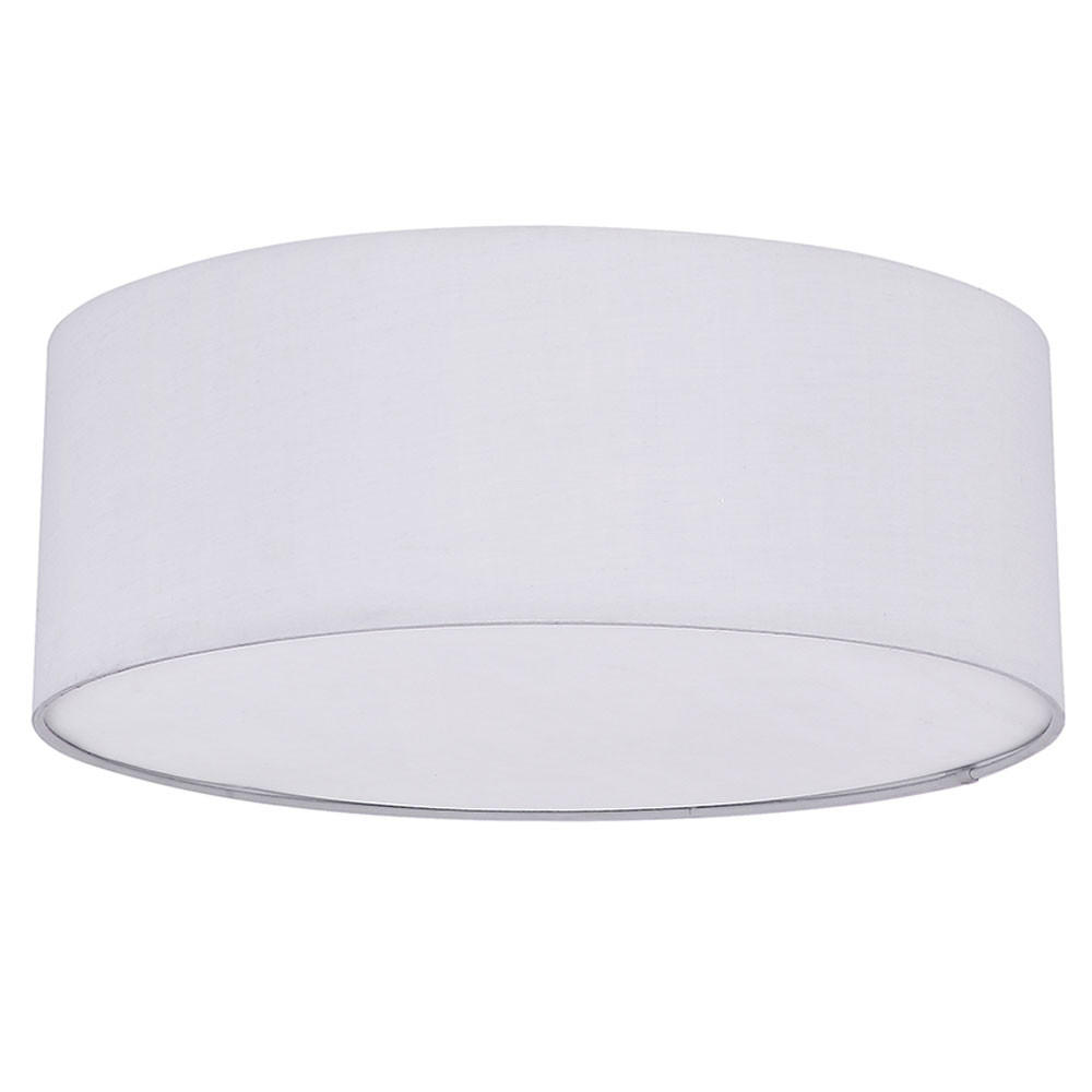 DECKENLEUCHTE Textil Weiß Grau Rund - Weiß, Metall (40/40/16.5cm)