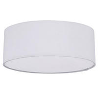 DECKENLEUCHTE Textil Weiß Grau Rund - Weiß, Metall (40/40/16.5cm)