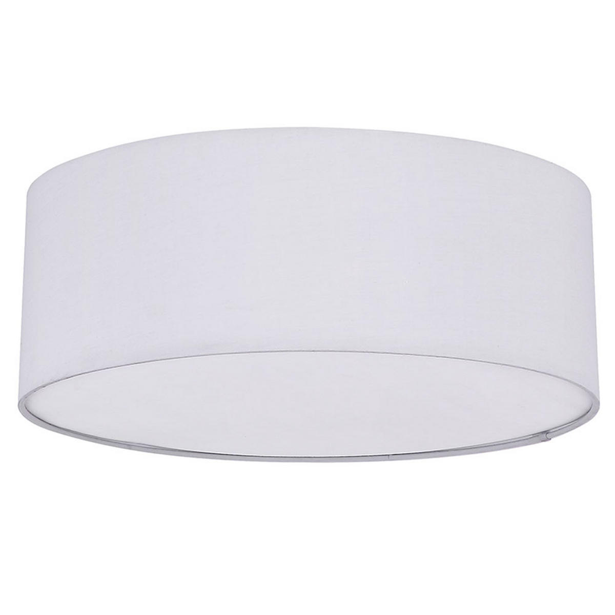 DECKENLEUCHTE Textil Weiß Grau Rund - Weiß, Metall (40/40/16.5cm)