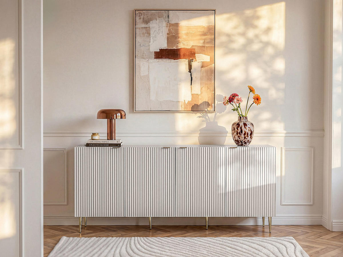 SIDEBOARD - 190 cm x 45 cm - Holz, Platte - Beige YESINIA - Beige, Holz (190/80/45cm) - Vente-Unique