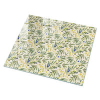 GLASPLATTE 80x60 cm – Olivenblätter - Beige, Glas (0.4/80/60cm) - ArtPrintCave