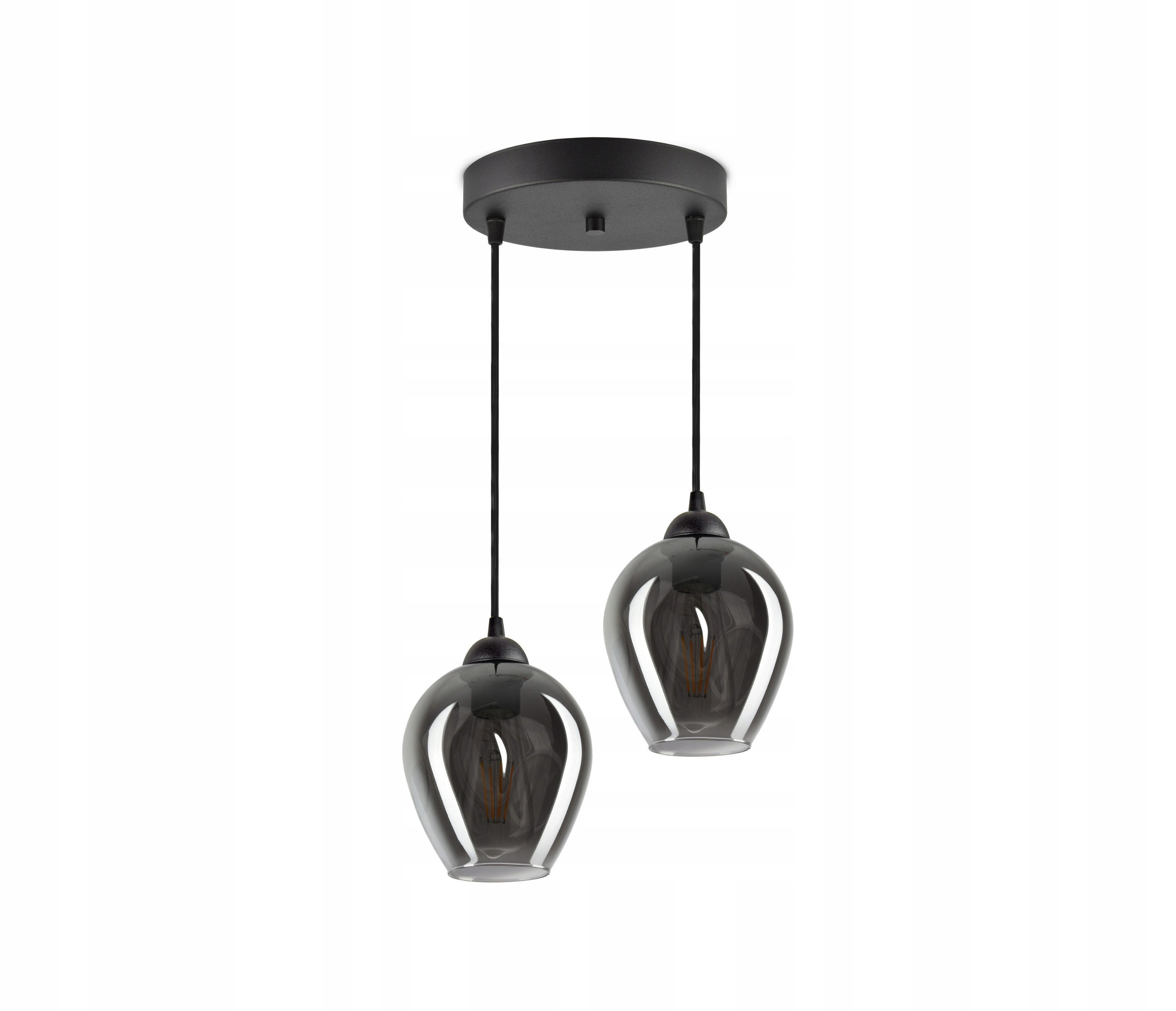 PENDELLEUCHTE Hegel - Transparent/Anthrazit, Glas/Metall (30/30/80cm) - kiki design