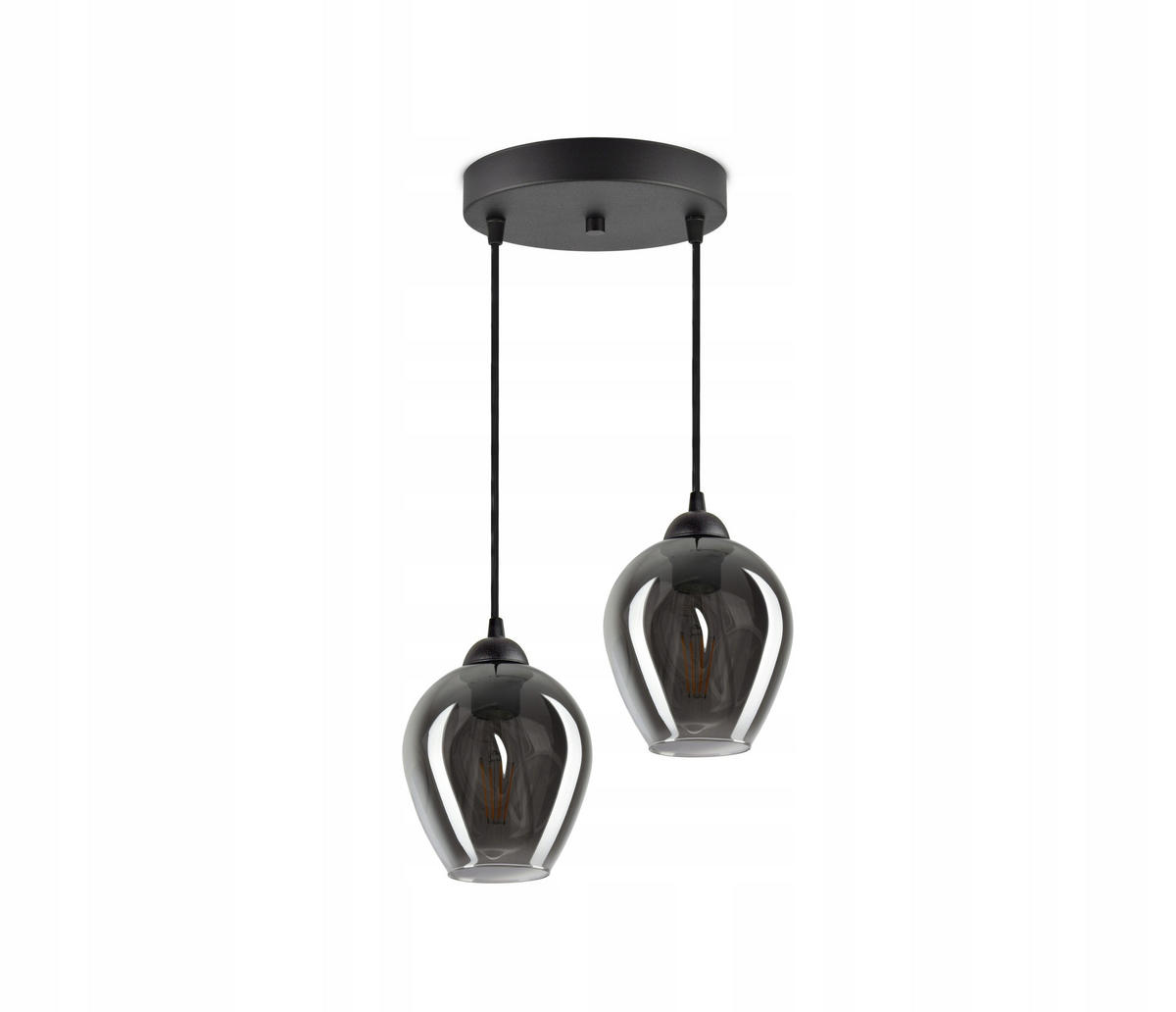 PENDELLEUCHTE Hegel - Transparent/Anthrazit, Glas/Metall (30/30/80cm) - kiki design