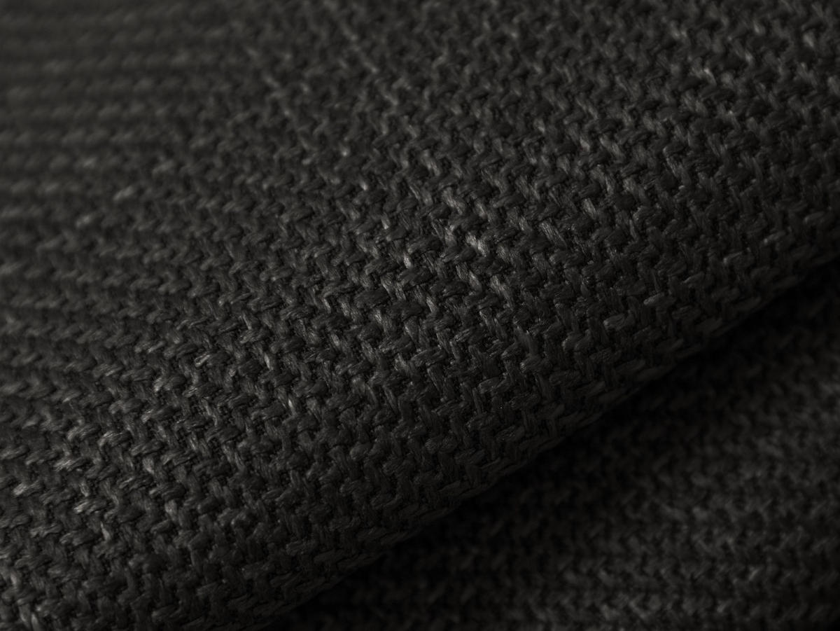 SOFA Kendal aus strukturiertem Stoff schwarz 3 Sitzplätze - Schwarz, Textil (103/79/222cm) - Micadoni