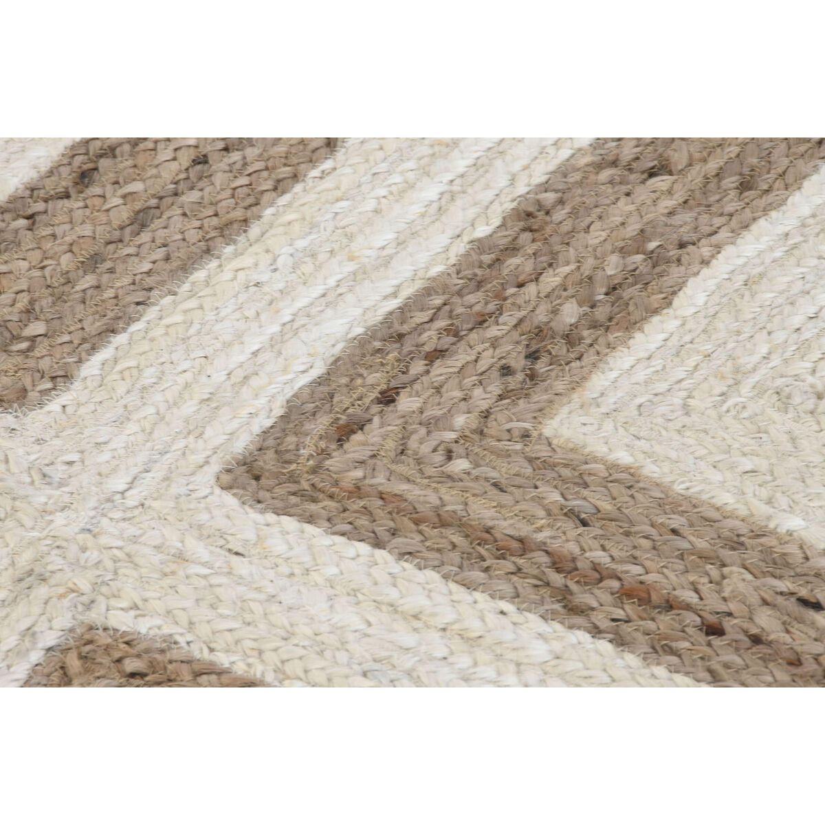 TEPPICH Scandi Weiß Hellbraun Jute (200 x 200 x 1 cm) - Multicolor, Textil (200/200cm) - DKD Home Decor