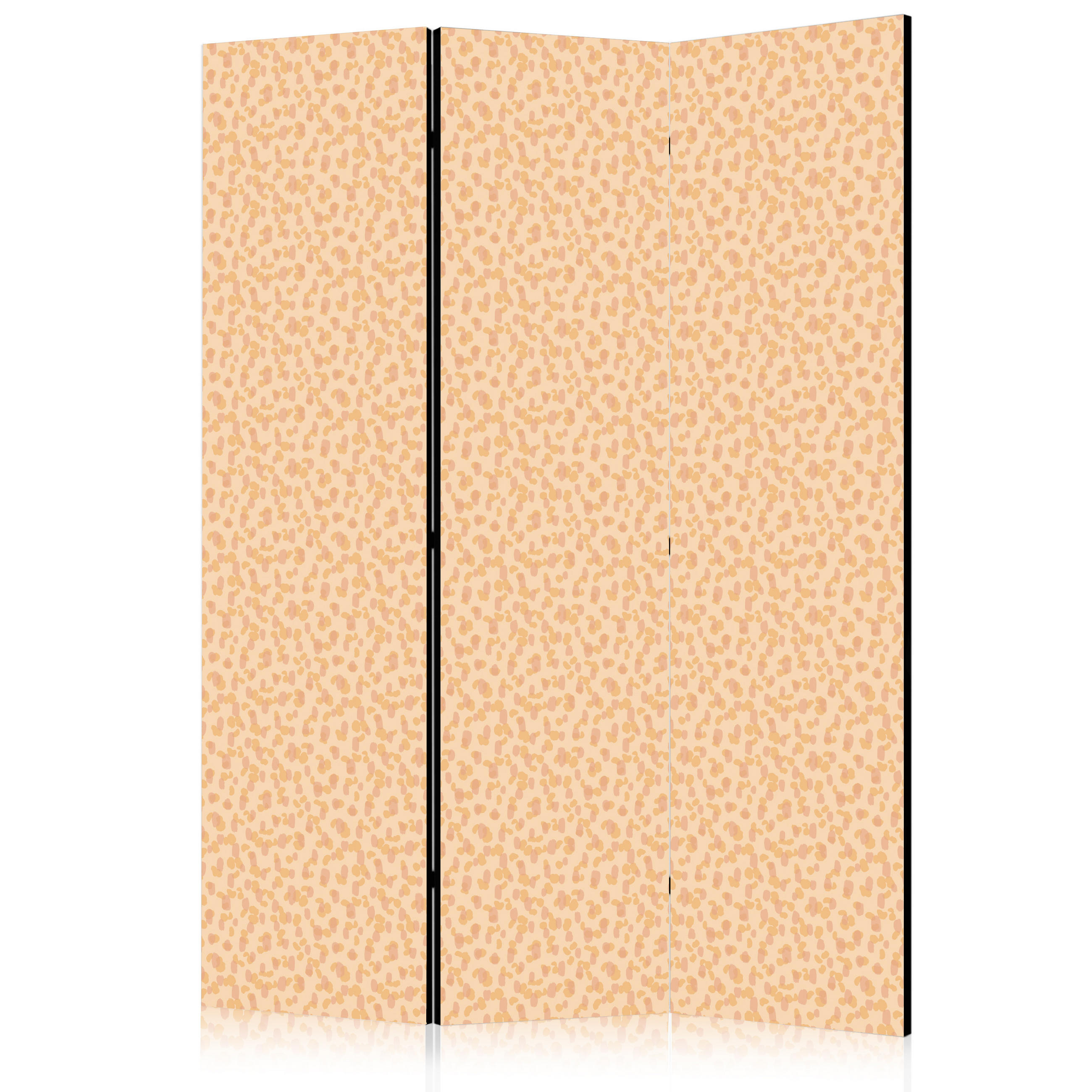 PARAVENT Akustik 3-tlg 135x172 cm Punkte Muster - Orange, Holz/Textil (135/172/3cm) - Muralo