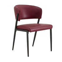 STUHL-SET DE-36686 2 Stück mit Kunstlederbezug und Metallgestell Rot - Rot, Metall (49/78/51cm) - ComfortXL