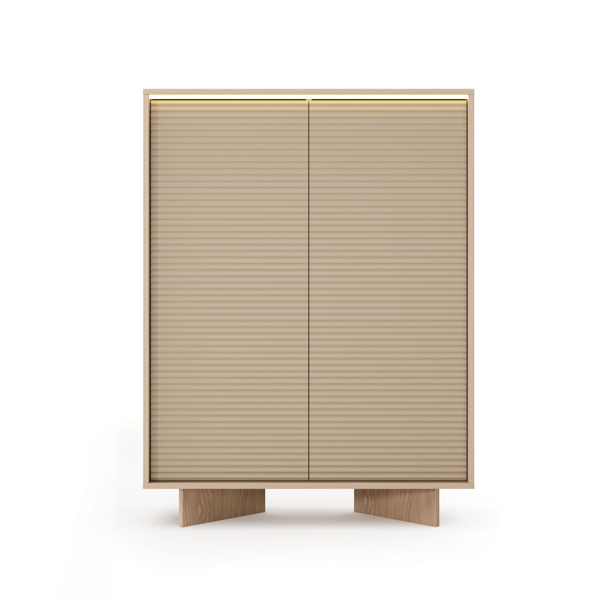 KOMMODE RIGATO 103,9/138,4/40cm mit Schubladen 2 Türen Beige - Beige, Holzwerkstoff (103.9/138.4/40cm) - MASSENO