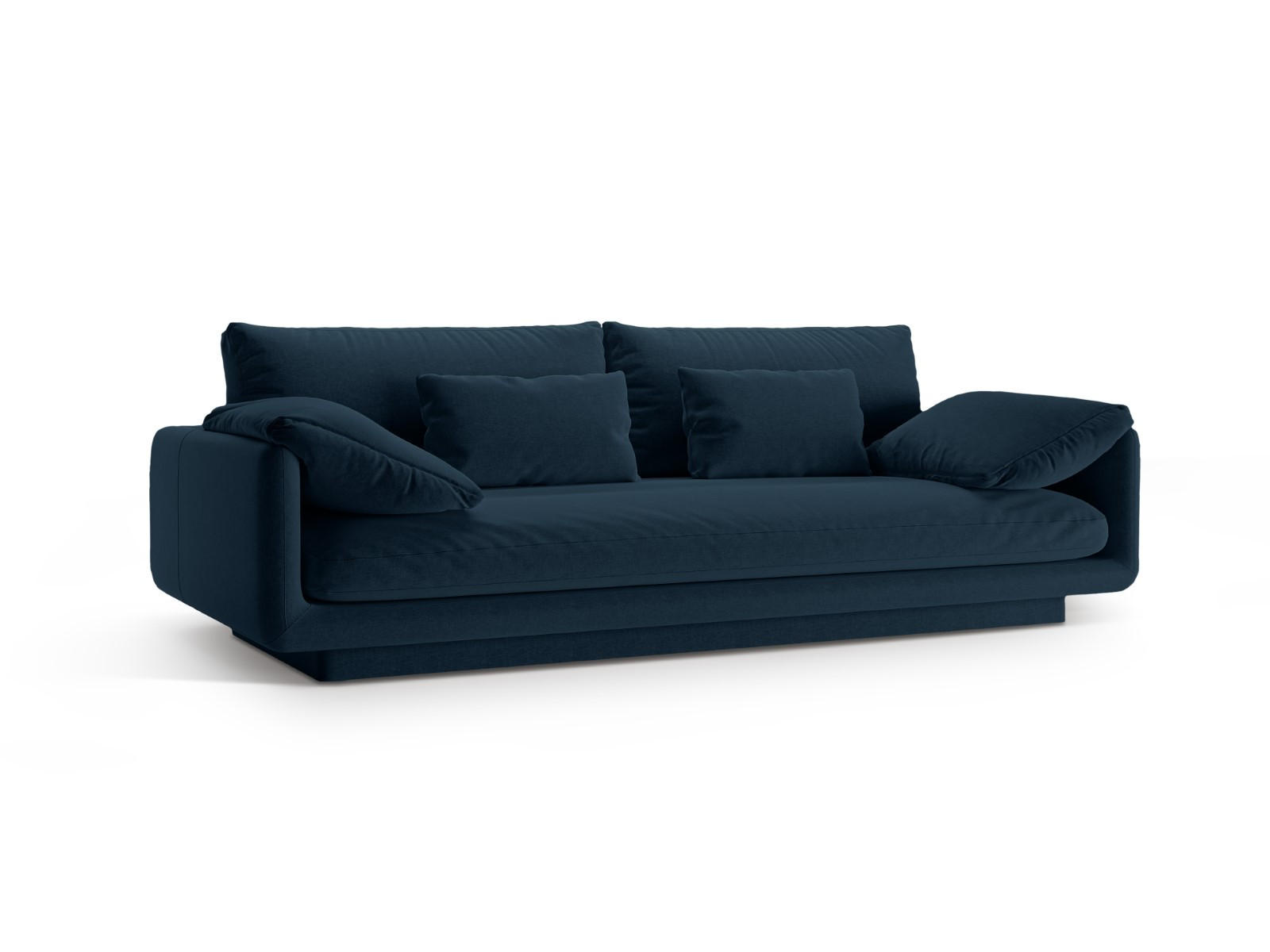 SOFA Torino aus strukturiertem Stoff marineblau 3 Sitzplätze - Blau, Textil (103/83/220cm) - Micadoni