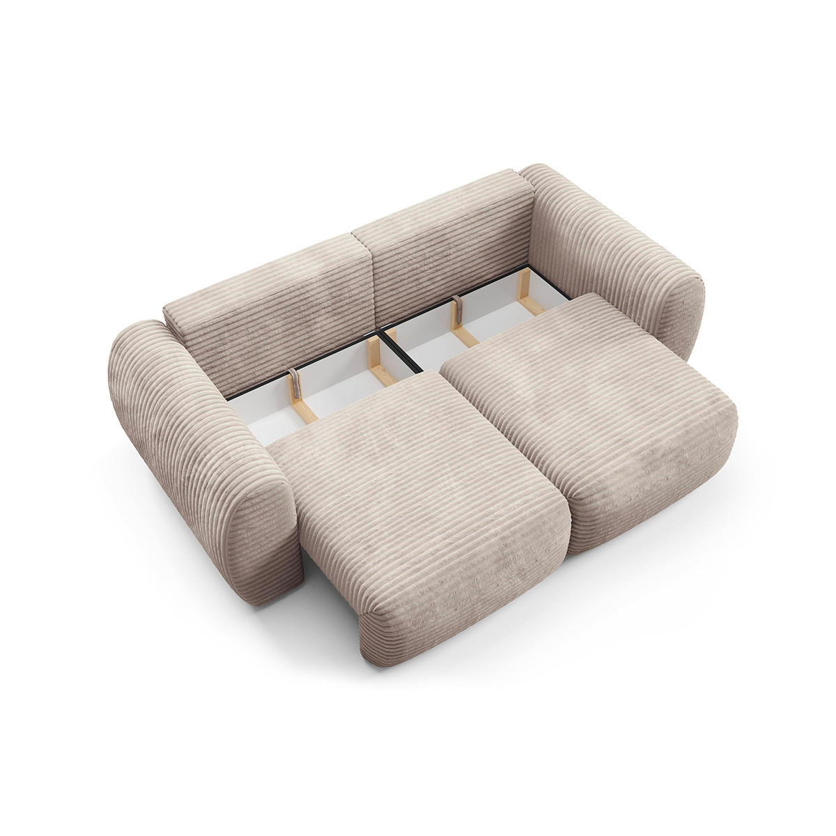 SOFA Camilla 3 Sitzplätze Taupe - Taupe, Holz (266/95/121cm) - Petits-meubles