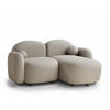ECKSOFA Bahama Beige Webstoff - Beige/Schwarz, Holz/Holzwerkstoff (190/146cm) - Maison de Reve