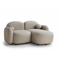 ECKSOFA Bahama Beige Webstoff - Beige/Schwarz, Holz/Holzwerkstoff (190/146cm) - Maison de Reve