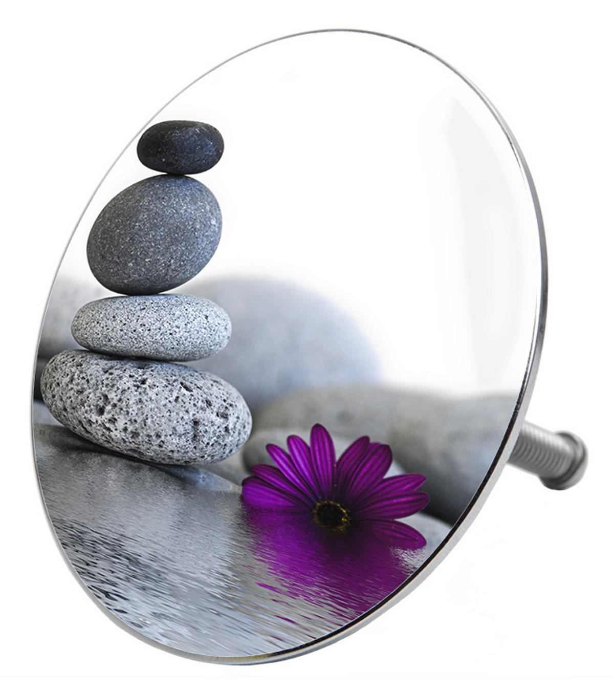 BADEWANNENSTÖPSEL Energy Stones - Grau, Metall (8/10/10cm) - Sanilo