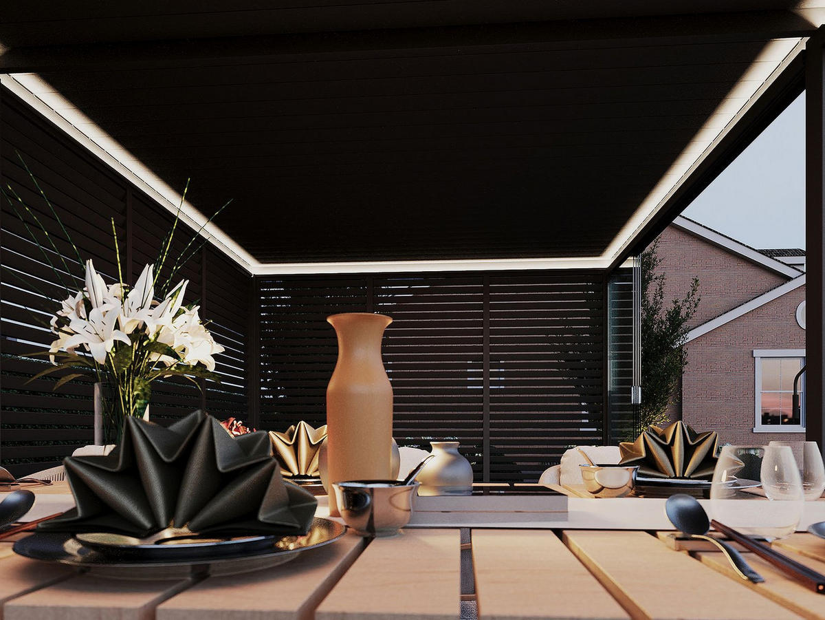 LED KIT für Pergola 3 x 3,6 m Graphitgrau - Anthrazit, Metall (300/1/360cm) - WEIDE
