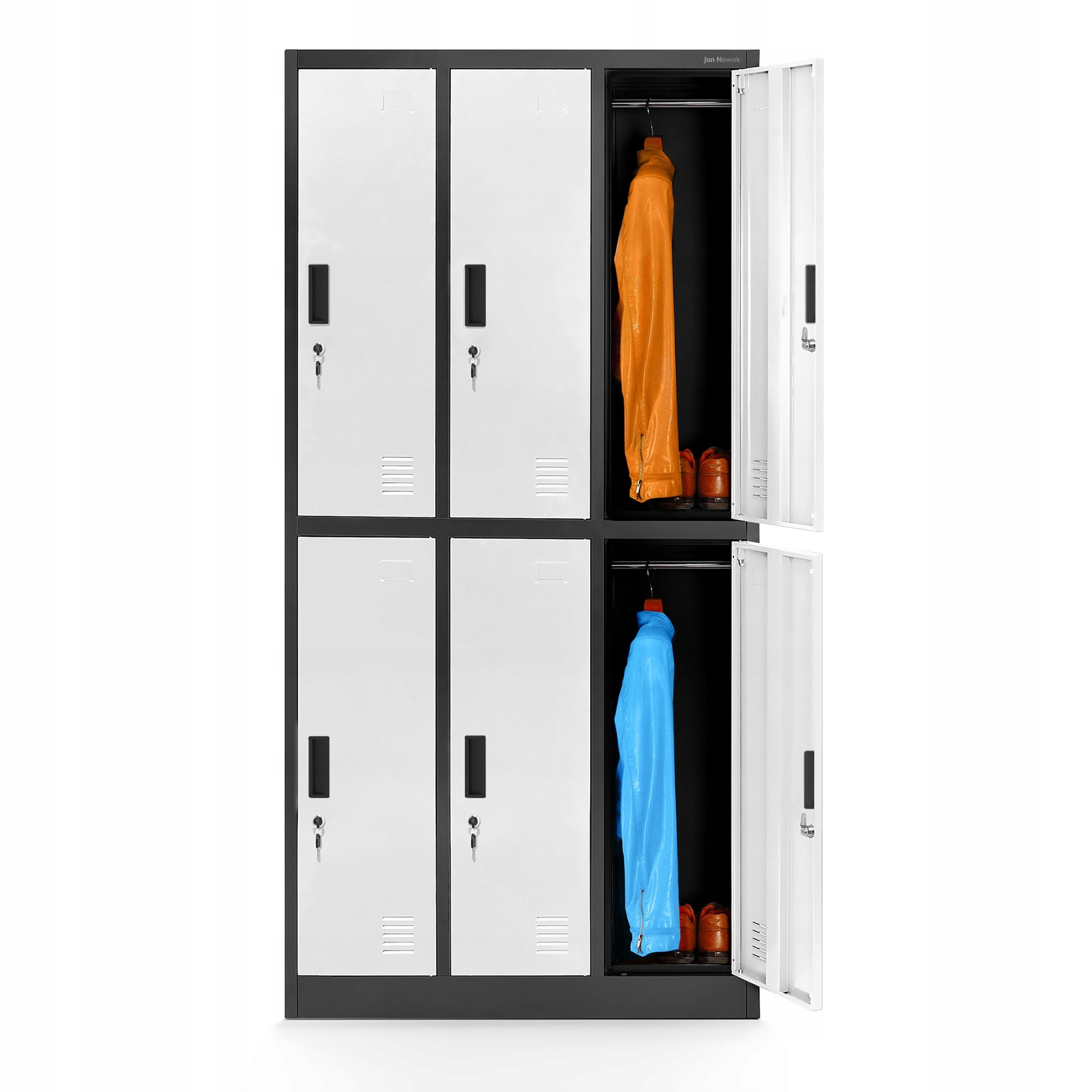 SCHLIESSFACHSCHRANK IGOR - Anthrazit/Weiß, Metall (90/185/45cm) - Jan Nowak