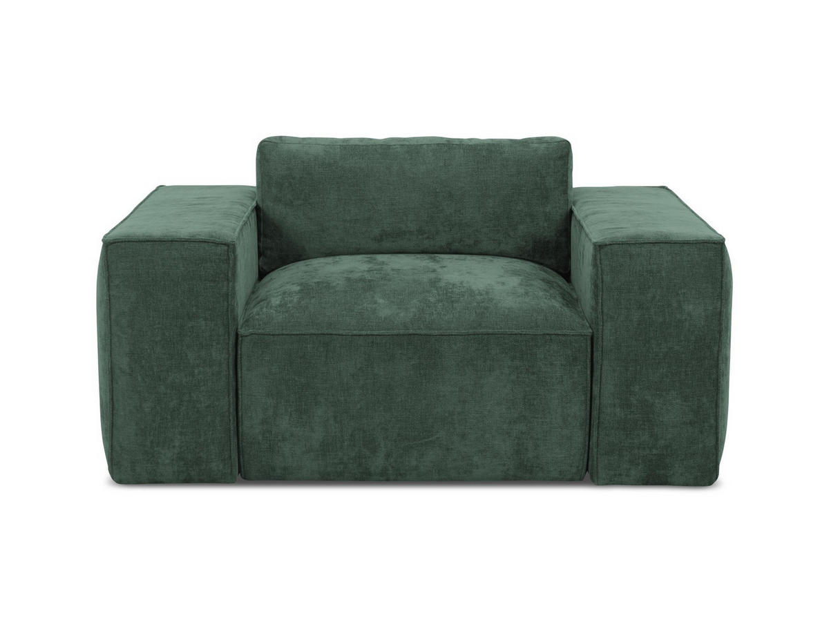 SCHLAFSESSEL Chenille Stoff Grün - Schwarz/Grün, Holzwerkstoff/Kunststoff (157/81/113cm) - Makamii