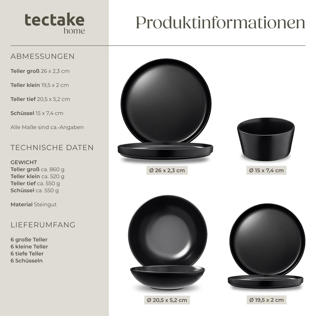 KÜCHENSTARTERSET 40er SetUna/Genua, inklusive Küchenwerkzeugen, Topfschonern und anklemmbaren Griffen, schwarz/weiß - Schwarz/Weiß, Keramik - tectake