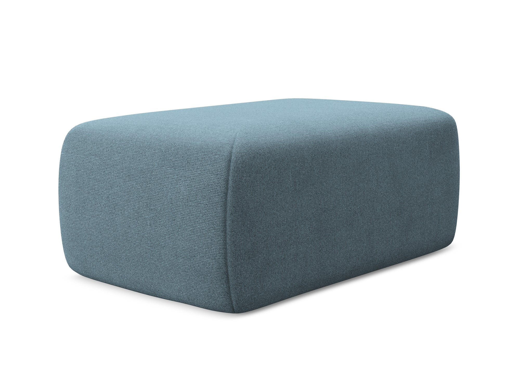 POUF Strukturstoff Stoff Blau - Blau/Schwarz, Kunststoff/Textil (102/40/62cm) - Makamii