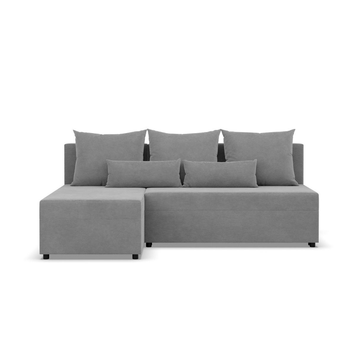 ECKSOFA MIT SCHLAFFUNKTION FERMO BONELL Grau - Grau, Textil (137/201cm) - Mebligo