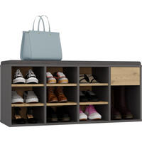 SCHUHSCHRANK Anthrazit, Artisan 110/49/35 - Anthrazit, Holzwerkstoff (110/49/35cm) - RAUMHIRSCH FURNITURE